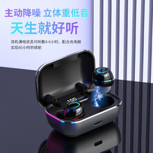 蓝牙耳机TWS真无线主动降噪跑步运动游戏环绕音超长待机重低音圣鳄适用苹果华为三星小米VIVO Music Buds黑色