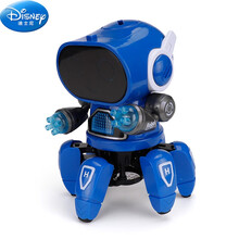迪士尼抖音会跳舞机器人八爪鱼电动玩具唱歌章鱼宝宝儿童男女孩3-6 跳舞八爪机器人_蓝色 普通电池3颗