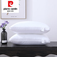 皮尔卡丹 全棉纯白羽丝绒枕芯护颈纯棉枕芯单人双人枕芯可水洗家用 纯白48*74/低枕/一个