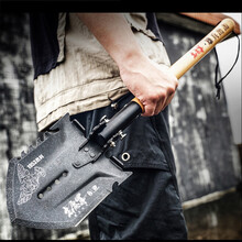 汉道 （HX OUTDOORS）雄兵铲户外工兵铲多功能兵工铲子折叠车载露营铁锹 原木色