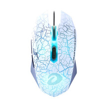 达尔优EM915  牧马人一代 G60 有线电竞游戏鼠标 笔记本电脑鼠标 家用办公 支持宏 白色裂纹版【静音】