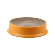 小猫喵喵 猫抓板猫窝大号立式瓦楞纸猫窝猫抓柱猫沙发猫爬架猫咪房子磨爪宠物猫玩具 圆盘大号猫抓板 橙色