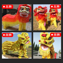 宏跃达 舞龙舞狮道具整套南狮北狮夜光龙比赛国标龙灯旱船毛驴表演道具 红色北狮全套