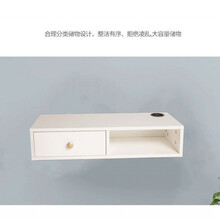 美发店上墙抽屉理发店镜台操作台发廊专用壁挂式工具台带轨道 白色 50x26x15cm  官方标配