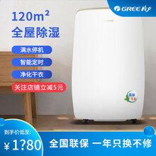格力（GREE）除湿机 家用静音抽湿机 卧室除湿器20L /天适用面积50-100平方米 DH20EF