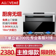 奥莱姆 A02分体式集成灶下排式抽油烟机 自动清洗烟机灶具套装小户型 烟灶套装带拉篮 天然气