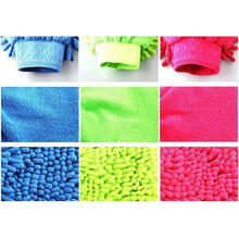 洗车手套双面擦车手套雪尼尔珊瑚绒加厚汽车手套抹布除尘清洁工具 天蓝色+荧光绿+天蓝色【三只装】 其他