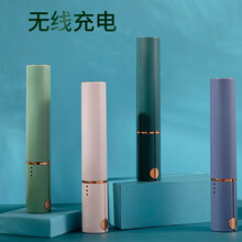 健丝美迷你无线卷发棒USB充电小夹板直发卷发两用刘海便携拉直熨板夹女YJ 浅粉色