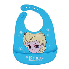 迪士尼围兜婴儿吃饭男宝宝围嘴硅胶饭兜儿童小汽车兜兜1-3岁以上 3D硅胶饭兜：艾莎