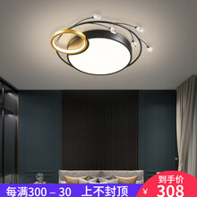 乔博士  卧室灯网红吸顶灯2021年新款轻奢创意水晶灯温馨浪漫有情调婚房主卧灯 632黑金直径52cm-白光