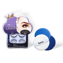 韩国ing Lashtoc免胶水假睫毛2对 自然款仿真速贴自粘式嫁接浓密加长款素颜初学者 假睫毛2对+Lashtoc气垫粉扑3个装