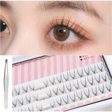 乐哉美妆   假睫毛自然款日系网红主播分段式假睫毛女超自然素颜仿真浓密已剪开单簇上睫毛