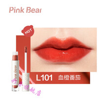 PINKBEAR皮可熊琉光镜面水唇釉小布丁口红女学生唇彩唇蜜 L101 血橙番茄