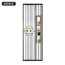 新中式屏风隔断现代简约入户玄关装饰洗漱台餐客厅创意镂空置物架 A款黑色450每平 组装