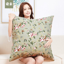 奇未 正方形客厅大号抱枕靠垫沙发靠枕床头床上靠垫护腰办公室中式靠背垫大腰枕软包套靠包腰靠腰垫枕头 69号 65x65cm靠垫套+枕芯