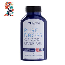 挪威Atlantic Delights蓝跃深海鱼油鳕鱼鱼肝油胶囊90粒