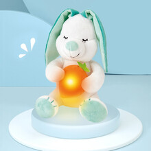 Hape安抚兔子带夜光灯摇篮曲音乐亲子互动多功能哄睡玩偶兔男女孩儿童宝宝0-1岁毛绒玩具 哄睡安抚兔子E8460