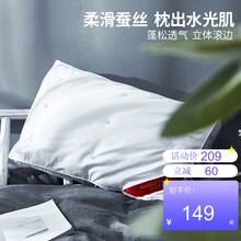 梦洁蚕丝枕头枕芯 单人护颈枕芯美容枕纤柔枕单只装 舒雅蚕丝纤柔枕1号 43×68/5 43*68cm