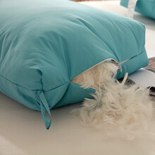 鹅绒枕头 海外五星级酒店订单白鹅毛枕 皇冠假日枕芯白鹅绒枕羽毛枕头 湖蓝(适中型)