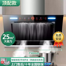 好太太抽吸油烟机家用厨房双电机自动清洗壁挂式大吸力侧吸式 75宽五键智能体感(免拆洗)顶配上门安装