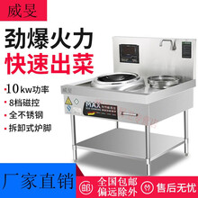 威旻商用电磁炉12kw凹面电炒炉电磁灶380V单头单尾小炒炉15kw大功率爆炒电灶台饭店食堂酒店厨房 10KW/单头单尾可拆卸