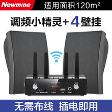 【无线】纽曼 有源无线吊顶音响套装 家用店铺商店办公室超市舞蹈室背景音乐吸顶天花板 【一拖四】无线调频壁挂音响套装