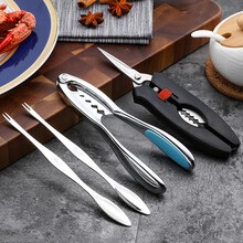 艾贝狸（ABEAVER）吃螃蟹工具螃蟹夹子钳子大闸蟹工具蟹钳夹剥蟹工具吃海鲜家用蟹夹 蟹剪+蟹钳+2支304蟹针（送收纳盒一个）