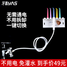 牙喜（YAS)水龙头冲牙器家用除牙垢预防蛀牙结石口腔清洁洗牙器套装 DSC(手柄无开关+5支喷头+喷头架)
