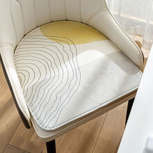 现代千鸟格马蹄形皮椅餐椅坐垫美式轻奢风橙色沙发菠萝椅垫有弧度 轻奢-灰黄线圈 44*41cm