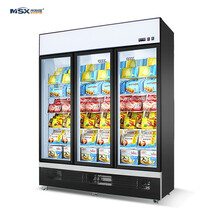 米沙熊 Misha 立式冷冻展示柜商用超市水饺海鲜肉丸冰柜低温速冻柜玻璃雪糕冰箱 三门黑色风冷加除雾门