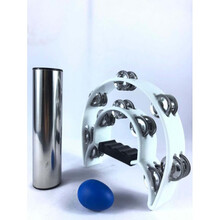 杉贝 SHANBEI 乐器金属砂筒不锈钢铁沙筒沙筒、乐队沙锤伴奏 铃鼓 白铃圈+大沙筒+沙蛋