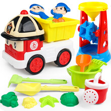 恩贝家族儿童沙滩早教亲子互动玩具工程车套装大号洗澡夏日戏水桶铲子玩挖沙土工具六一儿童节礼物