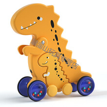 宝宝拉绳牵引拖拉学步萌兔可爱有趣的拉线动物车学步神器早教儿童女孩男孩玩具六一儿童节礼物 伶俐霸王龙(母子款)