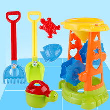 奎茗儿童沙滩玩具套装宝宝戏水玩沙子决明子沙漏玩沙挖沙大号铲子工具 大号铲子沙漏6件套