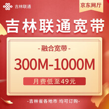 中国联通 吉林联通长春在线急速宽带办理新装300M-1000M本地包年官方上门安装 (四平)月费129元 700M+40GB+800分