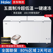海尔冰柜商用大容量单温卧式冷柜500升以上双开门冷藏冷冻柜带锁 1.65米 519升 深冷速冻 可冻730斤肉