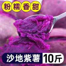 紫薯新鲜番薯地瓜农家10斤香红沙地薯糖心山芋 5斤 中果