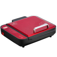 韩式多功能电饼铛双面家用煎烤机电烧烤盘电煎锅煎饼机烙饼锅方形 魅力红28cm*28cm+