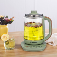 日本山水（sansui）养生壶多功能电热烧水壶玻璃煮茶壶煎药壶家用电茶壶办公室养生壶1.8升煮茶器 1.8L大容量【带童锁】