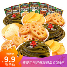 天裕福素菜零食大礼包 土豆片海带藕片卤味熟食充饥夜宵大礼包卤味整箱肉类 素菜10包混合尝鲜装