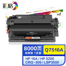 彩格Q7516A硒鼓(适用惠普HP16A/7516A/hp5200硒鼓5200LX墨盒HP5200L打印机CRG-309/LBP3500/3900/3950)