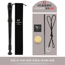 奇美竖笛6孔8孔学生高音德式C调竖笛乐器初学入门儿童八孔竖笛子 6孔小状元黑色(标配)