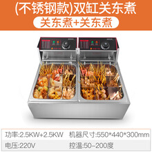 关东煮机器商用电热双缸麻辣烫锅格子锅串串香煮面炉摆摊小吃设备标努 红色