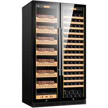 茄龙（CIGARLOONG）CL-188CW2智能恒温恒湿雪茄柜恒温红酒柜雪茄红酒双拼柜 榉木雪茄红酒满配款黑色