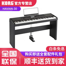 KORG科音电钢琴HAVIAN-30舞台家用数码电钢琴88键重锤自动伴奏电子钢琴意大利FATAR琴键 HAVIAN30主机+原厂木架+DS-2H单踏板