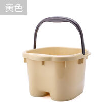 优工坊泡脚桶带盖加厚塑料洗脚桶带滚轮按摩泡脚盆足浴盆置物四季可用 大号卡其色无盖【普通款】