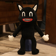 警笛头汽笛人玩偶公仔 汽笛人黑猫游戏都市传说卡通娃娃花生毛绒玩偶儿童 黑猫 22/30/40cm 中号