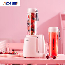北美电器（ACA）家用榨汁机便携式料理机奶昔搅拌机婴儿辅食迷你全自动多功能果汁机AF-VP300（粉色）