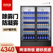 喜莱盛（XLS）保鲜柜冷藏柜展示柜饮料柜超市办公室冰柜商用水果饮料柜单门双门三门啤酒饮展示冰箱 双门500L（升级除雾门）
