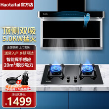 Haotaitai好太太中国电器机套装顶侧双吸7七字型家用厨房大吸力侧吸油烟机套餐D938自动清洗 烟灶两件套D938+2192A升级猛火防滑 天然气